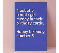 Shein 1 pieza "3/4 de las personas tienen dinero en las tarjetas de cumpleaños" Tarjeta de felicitación de cumpleaños divertida y única, adecuada para famil