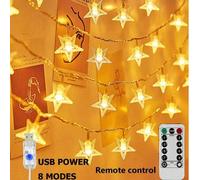 Shein 1 pieza 3/6/10M Luz de Hada LED con Alimentación USB 8 Modos Intermitentes Blanco Cálido Decoración de Pared Interior con Control Remoto, Luces de Est