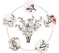 Shein 1 pieza/3 piezas/5 piezas/10 piezas Ramas artificiales de seda de Sakura/Flor de cerezo de 59 cm con hojas, paquete a granel, relleno de jarrón, decor