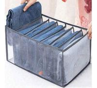 Shein 1 pieza/3 piezas Caja organizadora grande para ropa de armario, organizador de gabinete de 7 rejillas, caja de almacenamiento de cajón lavable, bolsa