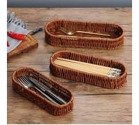 Shein 1 pieza/3 piezas Cesta tejida para cubiertos, Soporte para palillos, Cesta escurridor de frutas, Organizador de utensilios