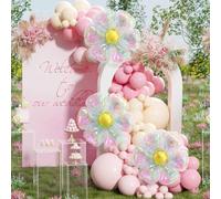 Shein 1 pieza/3 piezas Globos de lámina de margarita transparente arcoíris, para decoración de boda, revelación de género, fiesta de cumpleaños, compromiso,