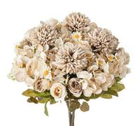 Shein 1 pieza/3 piezas Ramo de bolas de flores artificiales de hortensia y crisantemo, adecuado para decoración de otoño, decoración de bodas, se puede usar