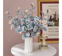 Shein 1 pieza / 3 piezas Tallos de eucalipto artificial de seda con hojas y bayas, plantas de follaje decorativo para llenar jarrones, arreglos florales par