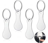 Shein 1 pieza/4 piezas Llavero de aleación de aluminio portátil, ficha de carro de la compra de metal, regalo unisex, decoración de llavero, adecuado para h
