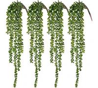 Shein 1 pieza/4 piezas Plantas suculentas artificiales colgantes, plantas verdes falsas tipo "collar de perlas" para decoración de pared, hogar, jardín y ex