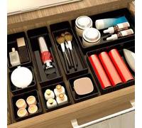 Shein 1 pieza/5 piezas/10 piezas Caja de almacenamiento de cosméticos de escritorio exquisita y transparente, para niñas, sombras de ojos, organizador de br