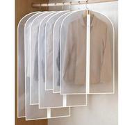 Shein 1 pieza/5 piezas/10 piezas Funda transparente para ropa, resistente al agua y a la humedad, con cierre de cremallera completo, bolsa de almacenamiento