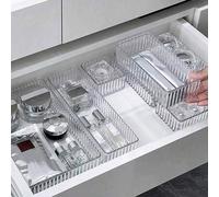 Shein 1 pieza/5 piezas/7 piezas/10 piezas Organizador de maquillaje de acrílico elegante con cajones, adecuado para tocador - Caja de almacenamiento multifu