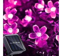 Shein 1 pieza 5M/16.4ft 20LED/7M/22.96ft 50LED Luces LED solares de flor de cerezo en forma de hadas, luces solares para flores impermeables para decoración