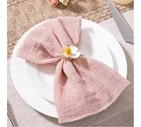 Shein 1 pieza/6 piezas/10 piezas/30 piezas Servilletas de tela de lino, servilletas de tela de lino de verano a granel lavables, adecuadas para bodas, fiest