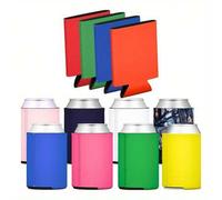 Shein 1 pieza/6 piezas Funda aislante para botella de cerveza, funda enfriadora de bebidas, estilos multicolor. Protector de botella con cremallera, mantien