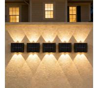 Shein 1 pieza/6 piezas Luz solar de pared de 10 LED, luz blanca/cálida, diseño resistente al agua con sensor de movimiento, adecuado para jardín, patio, pai