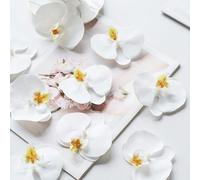 Shein 1 pieza/6 piezas Pétalos de orquídea, cabezas de flores artificiales de Phalaenopsis de tacto real de 3.9 pulgadas, cabezas de orquídea de mariposa fa