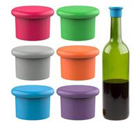 Shein 1 pieza/6 piezas Tapón de vino de silicona simple y fácil de usar, tapón de corcho de silicona reutilizable, apto para botellas de vino, cerveza, cham