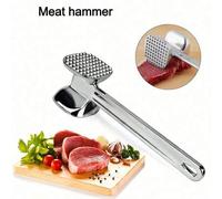 Shein 1 pieza Ablandador de carne de acero inoxidable, martillo de carne de doble cara, golpeador de bistec, utensilio de cocina, mazo de carne, adecuado pa