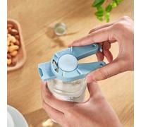 Shein 1 pieza Abridor de botellas y latas multifunción naranja, apto para botellas de plástico, tapas de rosca, lengüetas de apertura, ideal para personas c