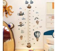 Shein 1 pieza Adhesivo de gráfico de crecimiento para la habitación de los niños, adhesivo medidor de altura de bebé con lindo avión volador, oso de peluche