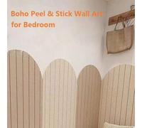 Shein 1 pieza Adhesivo de pared estilo bohemio creativo, Calcomanía de pared geométrica minimalista nórdica, Cubierta de pared con diseño de arco, Cabecera