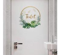Shein 1 pieza Adhesivo de PVC para puerta, letrero de baño/inodoro, decoración de pared, pegatina personalizada