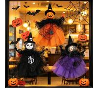 Shein 1 pieza Adorno colgante de calabaza, bruja y fantasma, decoración colgante de Halloween, figura de muñeca de bruja, decoración de árbol de bruja de Ha