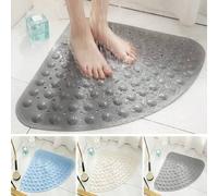 Shein 1 pieza Alfombra antideslizante con forma de abanico para baño, alfombra para pies de ducha, alfombra de masaje para el piso, adecuada para baño, sala