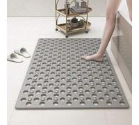 Shein 1 pieza Alfombra de baño antideslizante con ventosas, diseño redondo hueco y anillos de masaje, drenaje rápido, adecuada para ducha, baño de hotel, in