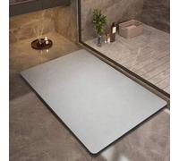 Shein 1 pieza Alfombra de baño de lujo - Hecha de diatomita, diseño de unicolor moderno, especialmente diseñada para la entrada del baño, ideal para la deco