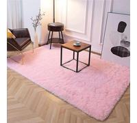 Shein 1 pieza Alfombra esponjosa rosa Alfombra suave para sala de estar Alfombra peluda para dormitorio Decoración de habitación de niñas Alfombras de área