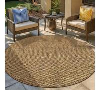 Shein 1 pieza Alfombra redonda de ratán con diseño de piña, adecuada para patio exterior, balcón, alfombra resistente a los rayos UV, decoración de estilo a