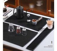 Shein 1 pieza Alfombrilla de drenaje para bar, alfombrilla de bar negra, alfombrilla de bar de café de goma suave aislante de calor para cocina, alfombrilla