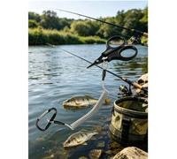 Shein 1 pieza Alicates de pesca chapados en titanio, tijeras de pesca profesionales adecuadas para cortar línea de pesca, línea PE, piel de plomo
