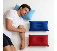 Shein 1 pieza Almohada inflable cuadrada para viajes - Soporte de cuello para coche y avión, también como cojín lumbar, adecuada para vuelos largos y viajes