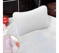 Shein 1 pieza Almohada para bañera, Cojín de cabeza para baño, Almohada para bañera de spa, Cojín de soporte para cabeza y cuello, Malla 3D con ventosa, Lav
