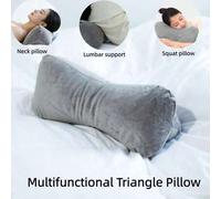 Shein 1 pieza Almohada triangular multifuncional, almohada de apoyo para cuello y cintura, cojín para oficina, sofá, coche, almohada de respaldo para hogar