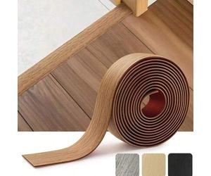 Shein 1 pieza Aproximadamente 1m Tira de transición autoadhesiva para piso, moldura de umbral de grano de madera de PVC, se puede pelar y pegar directamente