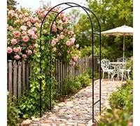 Shein 1 pieza Arco de jardín de metal mejorado | Enrejado para rosas y uvas + Cenador al aire libre + Telón de fondo para bodas 3 en 1 | Estructura reforzad