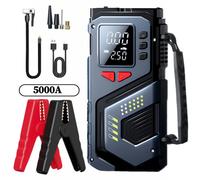 Shein 1 pieza Arrancador de coche de 150PSI 5000A con compresor de aire, kit de emergencia de inflador digital de neumáticos 5 en 1, batería portátil para c