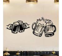 Shein 1 pieza Arte de pared de metal "Cheers" Taza de cerveza - Letrero de silueta de metal duradero, apto para uso interior y exterior. Perfecto para decor