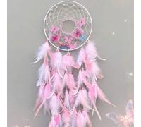 Shein 1 pieza Atrapasueños con campana de cristal con mariposa rosa y blanca, decoración hecha a mano con estilo femenino, regalo de cumpleaños creativo de