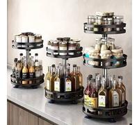 Shein 1 pieza Bandeja de almacenamiento giratoria de 1/2/3 niveles, estantería para especias de cocina para encimera, organizador multifuncional giratorio 3