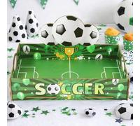 Shein 1 pieza Bandeja de madera con tema de fútbol con asa, Bandeja de almacenamiento cuadrada de fútbol, Caja de almacenamiento de regalo de cumpleaños de