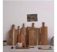 Shein 1 pieza Bandeja de pizza de madera/bambú, tabla de cortar redonda de madera, plato para pizza, tabla de quesos, bandeja para servir pan y hornear, ute
