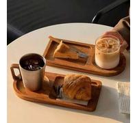 Shein 1 pieza Bandeja de servir vintage para desayuno, café, té, juego de té de la tarde, plato de pan y postre, bandeja decorativa para el hogar, regalo de