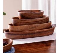 Shein 1 pieza Bandeja de sushi japonesa, Soporte para toalla de té con forma de barco, Plato de madera, Ensaladera, Suministros de hotel, Plato para frutas