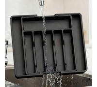 Shein 1 pieza Bandeja organizadora ajustable para cubiertos, Caja de almacenamiento para palillos, cuchillos y tenedores de cocina, Organizador de cajón de