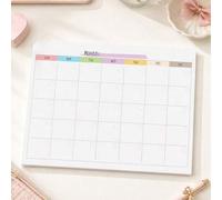 Shein 1 pieza Bloc de notas planificador mensual minimalista, bloc de calendario de escritorio sin fecha de 24 hojas con diseño semanal y espacio para notas
