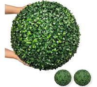 Shein 1 pieza Bola de boj artificial, 4 capas de hojas, resistente a los rayos UV, decoración de planta falsa perenne, adecuada para interiores/exteriores,