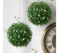 Shein 1 pieza Bola de boj artificial con decoración floral, material de PE, planta falsa fácil de desmontar, adecuada para escuela, dormitorio, oficina, fie