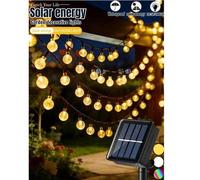 Shein 1 pieza Bola de cristal solar con 20/50/100 LED, 8 modos de iluminación, alimentado por energía solar, luz de hadas resistente al agua IP65, adecuado